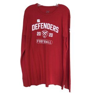XFL UFL Mens DC Defenders Thermal Long Sleeve T-Shirt Red Size Large L‎ Football